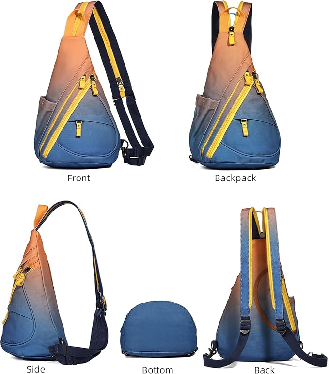 KL928 Canvas Sling Bag - Small Crossbody Backpack Shoulder Casual Daypack Rucksack for Men Women