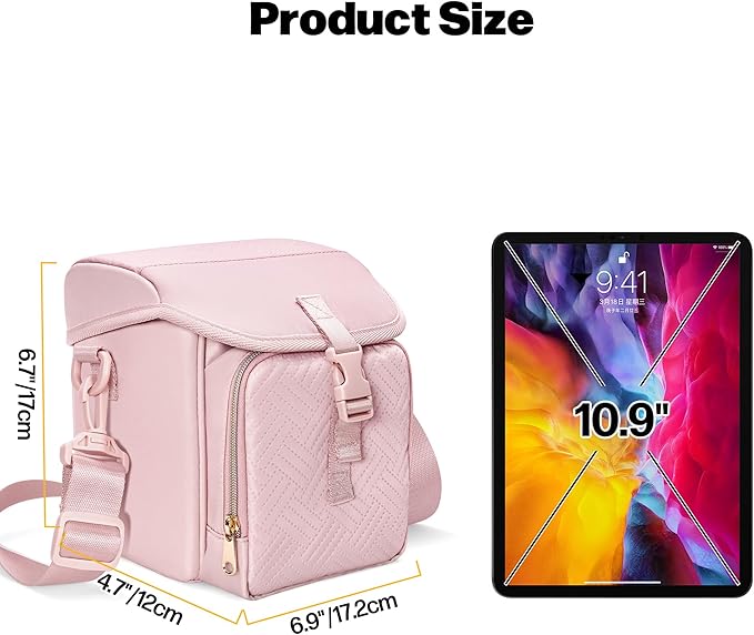 Camera Sling Bag Compatible with Polaroid Now 2nd/3rd Instant Camera, Crossbody Bag with Adjustable Strap, Pink