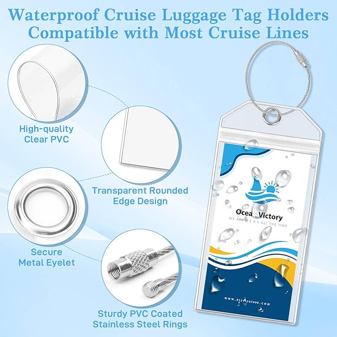Cruise Lanyard for Ship Cards, Ship Lanyards with Waterproof Luggage Tags Clear ID Badge Holder Cruise Essentials Accessories for Cruise Cards Ship Key Card Sea Pass