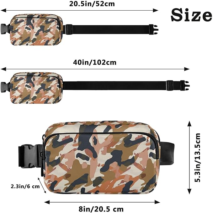 Color Leopard Fanny Pack for Women Men Water Resistant Fashion Waist Packs with Adjustable Strap Belt Bag for Travel Workout Jogging Hiking 21220406