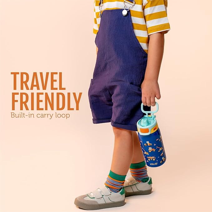 Ello Kids Pop & Fill 12oz Toddler Water Bottle with Quick Fill Lid, Double-Wall Vacuum Insulated Stainless Steel, Leak Proof, BPA Free, Sip & Chug, For School, Lunchboxes, Royal Palace