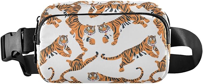 Kawaii Tigers Fanny Pack for Women Men Water Resistant Fashion Waist Packs with Adjustable Strap Belt Bag for Travel Workout Jogging Hiking 21219367