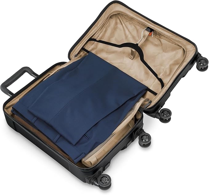 Briggs & Riley International 21" Carry On Spinner - Luggage for Travel, Suitcases with Wheels, Hardside Rolling Bag for Men & Women, Self-Repairing Zipper - Torq Collection, Stealth Black