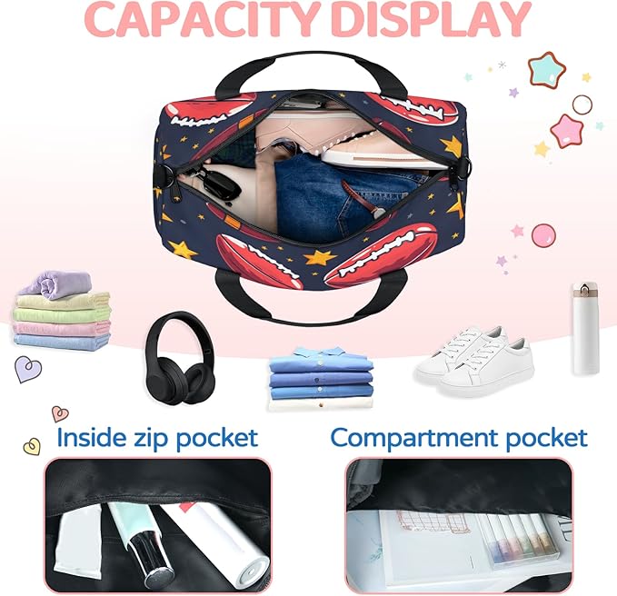 American Football Print Travel Duffle Bag for Women Men, Overnight Weekender Bag, Carry on Tote for Sport Gym