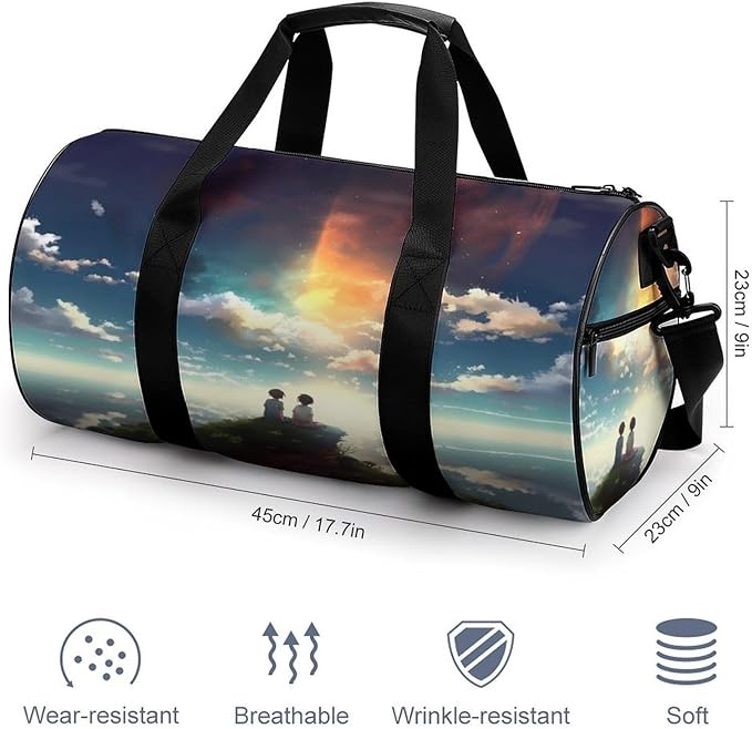 Sports Gym Bag for Women Men Travel Duffel Bag Tote Weekender Bag Anime Sky Carry on Overnight Bag for Travel Swimming Fitness Workout Sports Duffle Bag