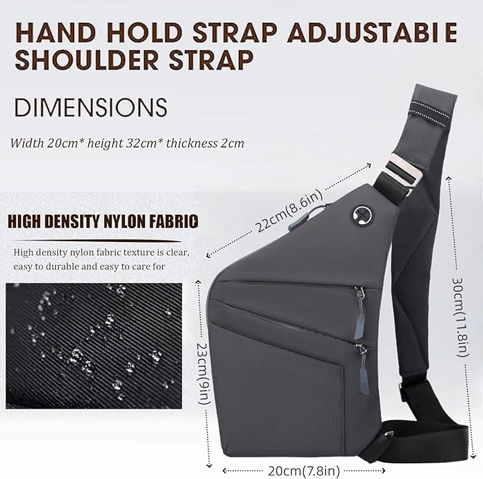Crossbody Travel Bags for Women, Anti Theft Proof Safe Slim Sling Travel Purses, Personal Flex Shoulder Bag for Men Women