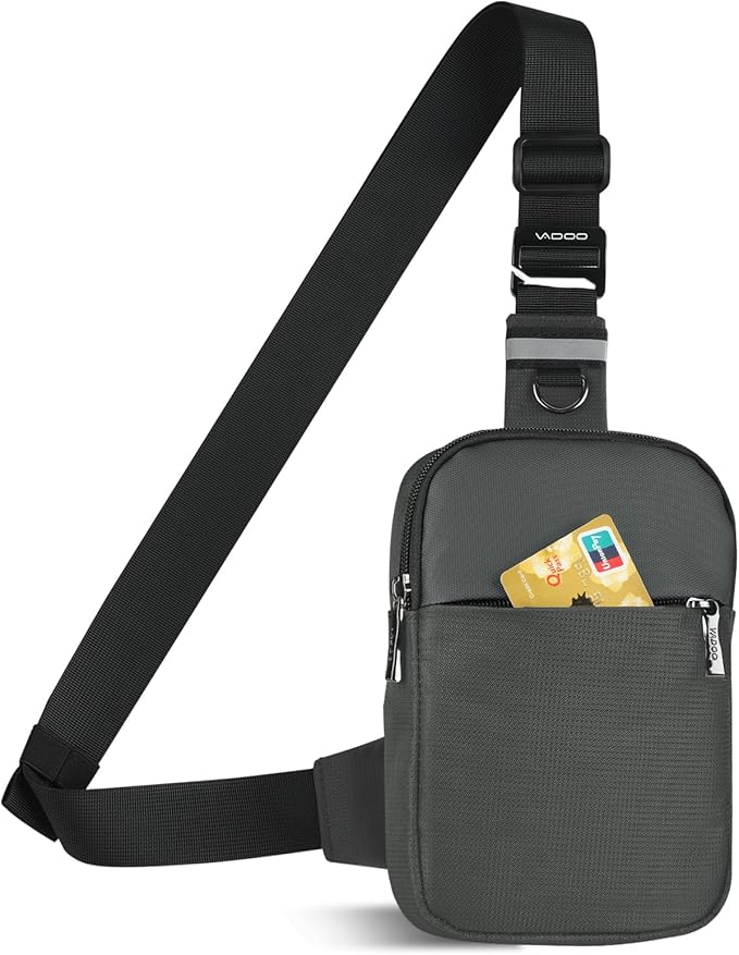 VADOO Crossbody Bags for Women, Mini Lightweight RFID Blocking Sling Men Bag for Phone and Travel (Basic Version- Grey)