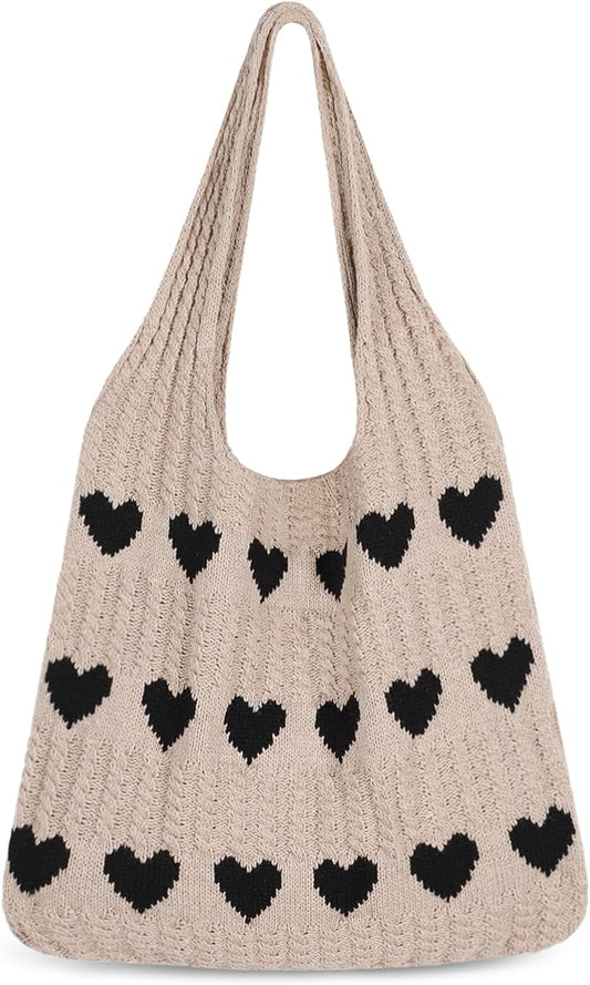 Sightor Crochet Tote Bag, Mesh Beach Bag Knit Summer Hobo Bag Vacation Boho Tote Bag for Women