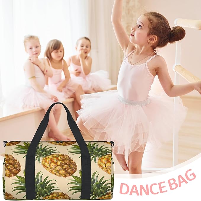 Yellow Green Pineapple Travel Duffle Bag for Women Men, Overnight Weekender Bag, Carry on Tote for Sport Gym