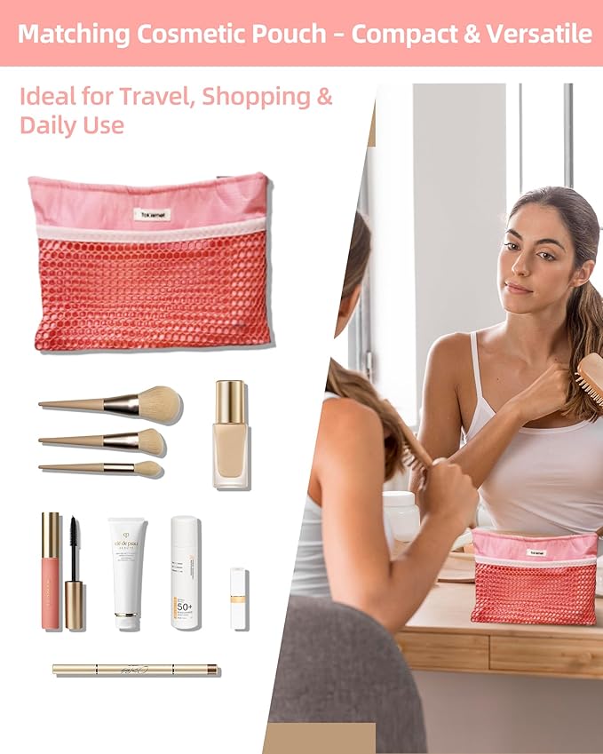 Mesh Beach Tote Bag Packable,2026 New 2-in-1 Large Lightweight Foldable Beach Bags with Multiple Pockets for Women