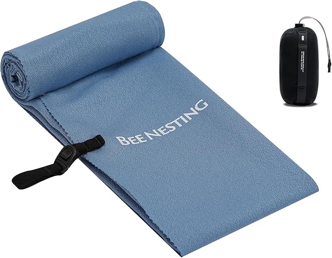 Bee Nesting Ultralight Quick Dry Towels for Backpacking, Microfiber Towel Tavel Accessories for Hiking, Beach, Gym, Swimming, Pocket Sweat Towels(XL Navy Blue