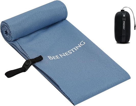 Bee Nesting Ultralight Quick Dry Towels for Backpacking, Microfiber Towel Tavel Accessories for Hiking, Beach, Gym, Swimming, Pocket Sweat Towels(XL Navy Blue