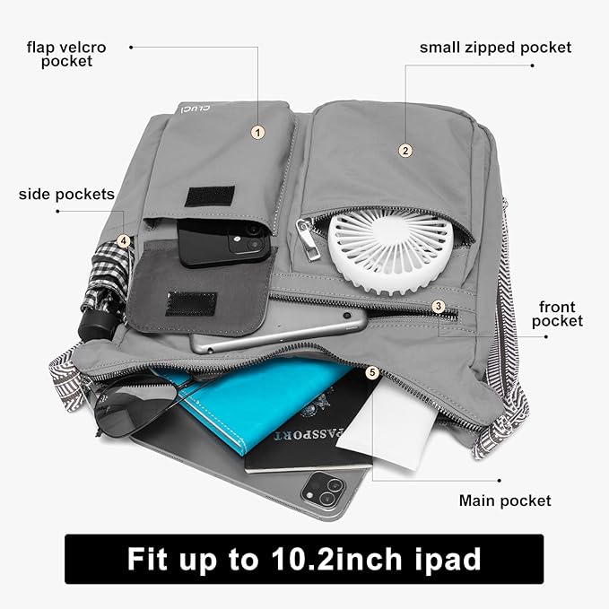 CLUCI Travel Purses for Women, Waterproof Nylon Crossbody Bags for Woman Trendy, Anti Theft Shoulder Handbags for Ladies