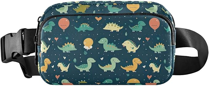 Cute Dinosaurs Fanny Pack for Women Men Water Resistant Fashion Waist Packs with Adjustable Strap Belt Bag for Travel Workout Jogging Hiking 21219796