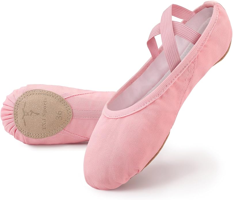 TXJ Sports Ballet Shoes for Women Girls, Women's Ballet Slipper Canvas Dance Shoes Split Sole Yoga Dance Flats