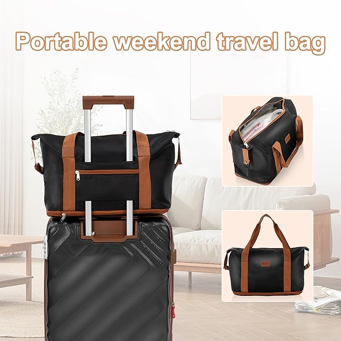 5 piece Luggage Set Expandable Suitcase 22x14x9 Airline Approved Carry on, ABS Hard Case Suitcases with Spinner Wheels, TSA Lock (Black)