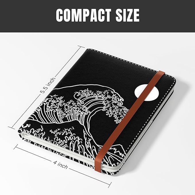 Rimilak Passport Holder, RFID Blocking Passport Cover Wallet Travel Essentials, Leather Travel Air Ticket Documents Organizer Protector for Women and Men, Abstract Waves