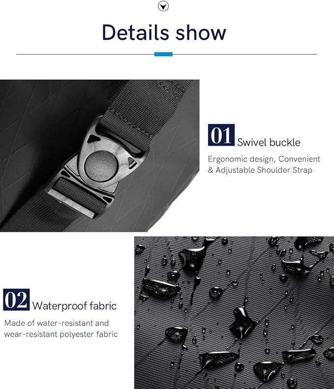 Kingsons Sling Crossbody Bag Anti-theft Chest Shoulder Backpack for Men Waterproof Minimalist Casual Daypack for Travel Gym