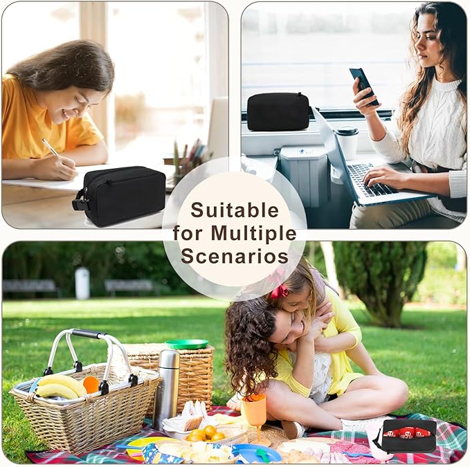 FlowFly Small Insulated Lunch box Portable Soft Bag Mini Cooler Thermal Meal Tote Kit with Buckle for Work, CyanWithBuckle