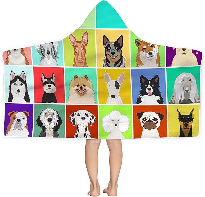 Bonsai Tree Summer Bright Hooded Beach Towel, Dog Lover Kids Poncho Towel for Boys Girls, Quick Dry 30''x50” Bath Towel for Pool Swiming Boys Gifts