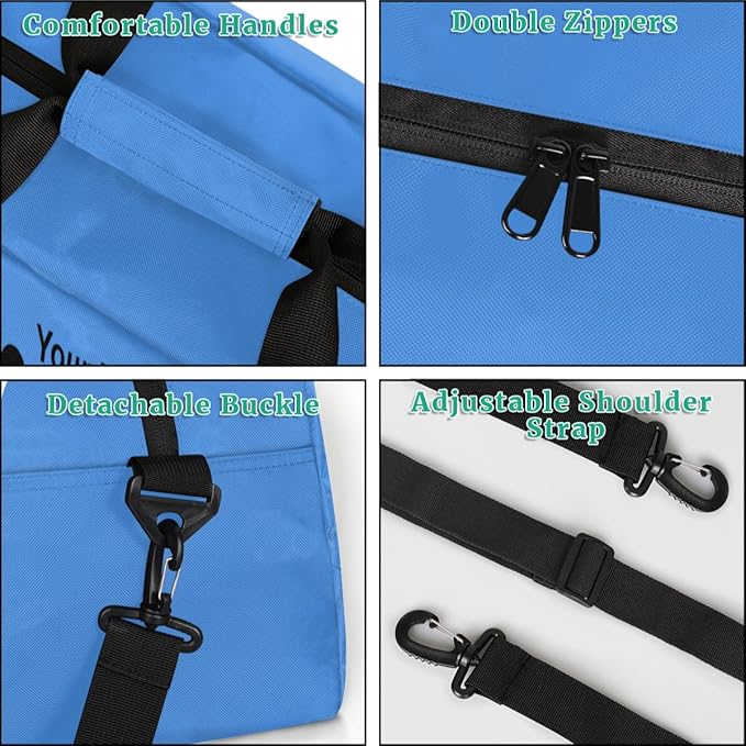 Personalized Soccer Theme Gym Bags for Kids Boys with Custom Name Sport Bags for Training Travel Overnight Weekender