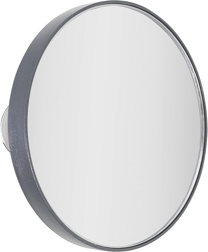 Zadro Compact Spot Mirror, Powerful 10X/15X or 20X Magnifications Travel Mirrors with Suction Cups, Mini Purse-Size Mirror-for-Makeup, Tweezing, and Grooming (10X Magnification, Gray)