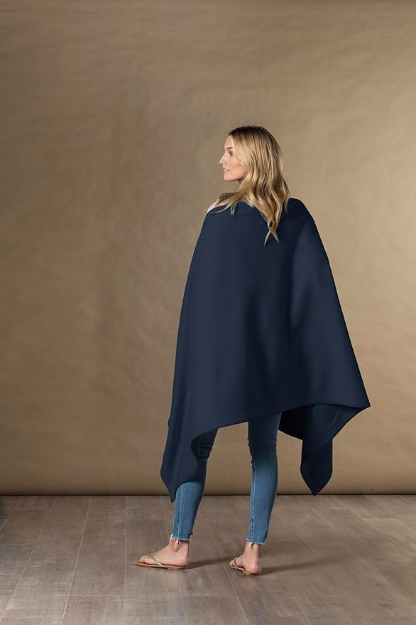 MV Sport Lightweight Sweatshirt Blanket Throw – Warm & Cozy, Breathable Oversized Fleece Knit, Couch, Bed, Travel, Cold Nights, and Outdoors – Soft Light Weight Blanket 54" x 84" Vintage Blue