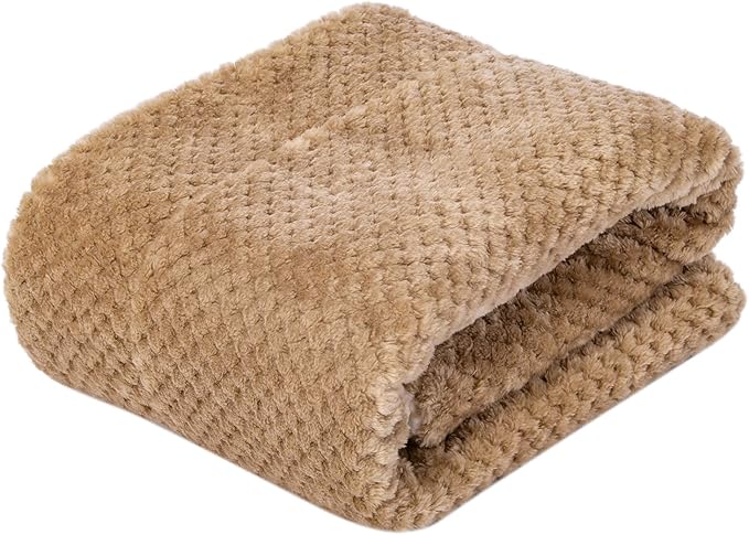 Fuzzy Sherpa Reversible Blanket for Baby, Soft Warm Cozy Coral Fleece Toddler, Infant or Newborn Reversible Blanket for Crib, Stroller, Travel, 30”×40”, Coffee
