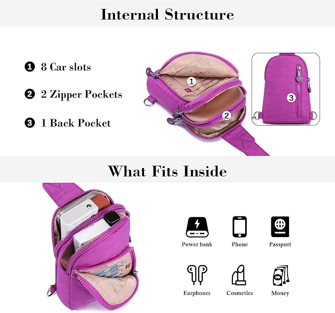 Haytijoe RFID Anti-Theft Sling Bag for Women, Small Crossbody Travel Purse with Locking Zippers, Lightweight Everyday Bag