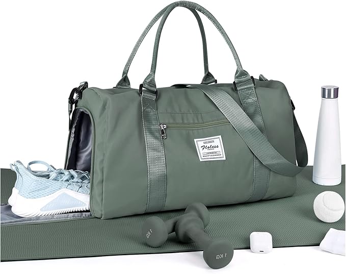 Gym Bag Womens Mens with Shoes Compartment and Wet Pocket Travel Duffel Bag for Women for Plane Sport Gym Tote Bags Swimming Yoga Waterproof Weekend Overnight Carry on Bag Hospital Holdalls