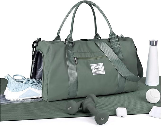 Gym Bag Womens Mens with Shoes Compartment and Wet Pocket Travel Duffel Bag for Women for Plane Sport Gym Tote Bags Swimming Yoga Waterproof Weekend Overnight Carry on Bag Hospital Holdalls