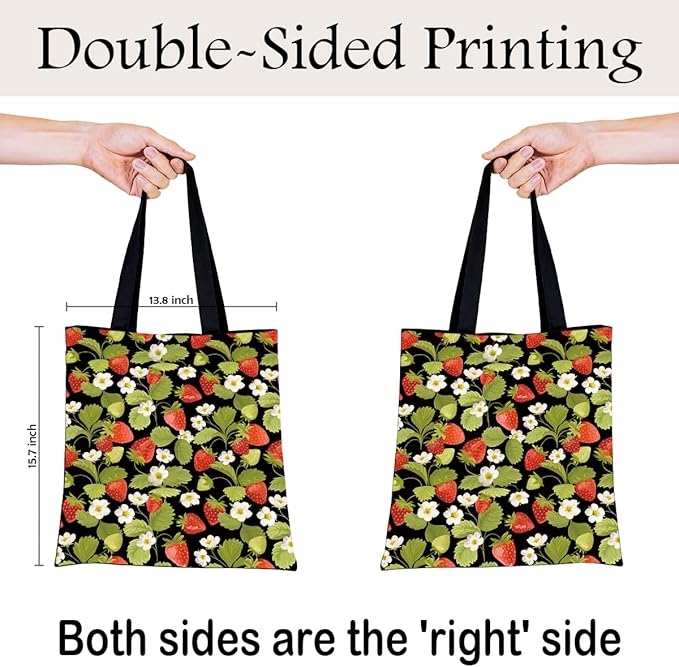 Canvas Tote Bag for Women, Vintage Print Handbag, Aesthetic Shopping Bag for Work Travel Beach, Everyday Shoulder Tote