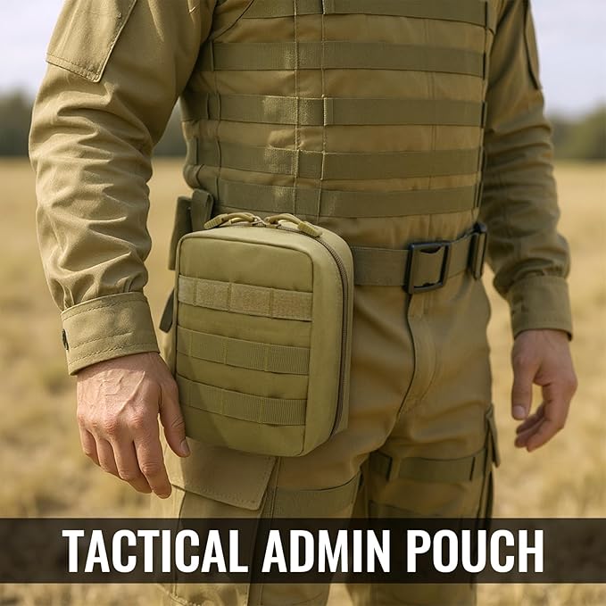 Qavctw Tactical Pouch Utility Organizer Molle Pouches EMT Ifak Medical First Aid Kit Utility Pouch with Two Zippers for Outdoor Tactical Survival Bag