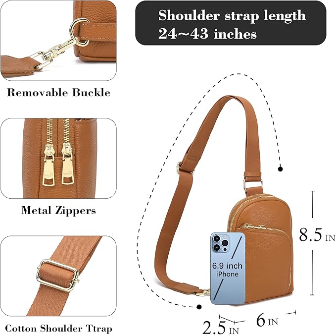 Haytijoe RFID Anti-Theft Sling Bag for Women, Small Crossbody Travel Purse with Locking Zippers, Lightweight Everyday Bag