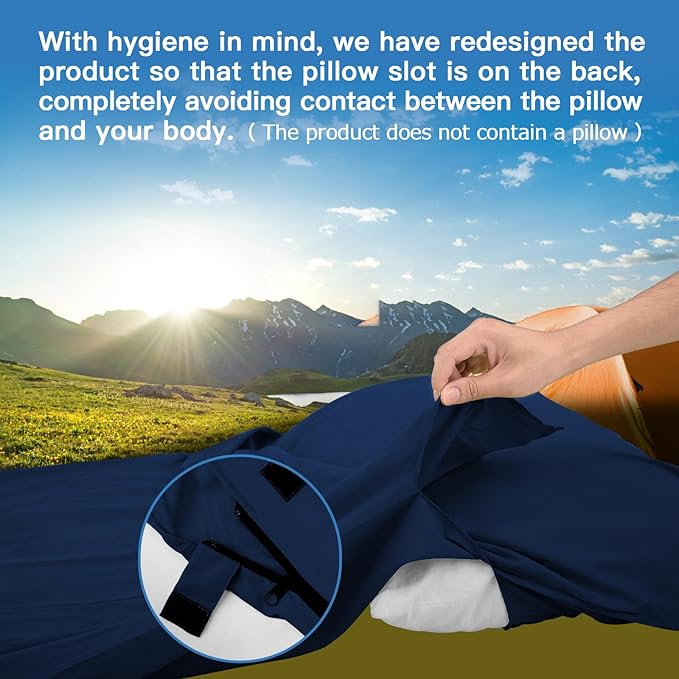 Sleeping Bag Liner, Travel Sheets & Adult Sleep Sack, Ultralight and Portable Summer Sleeping Bag - Ideal for Backpacking, Hotels and Hostels, Business Trips, Camping
