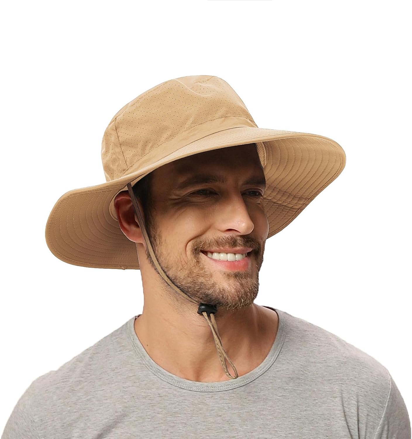 Rosoz Sun Hat for Men Women Boonie Bucket Hat Wide Brim Breathable Cooling Fishing Hats Safari Beach Garden UV Protection