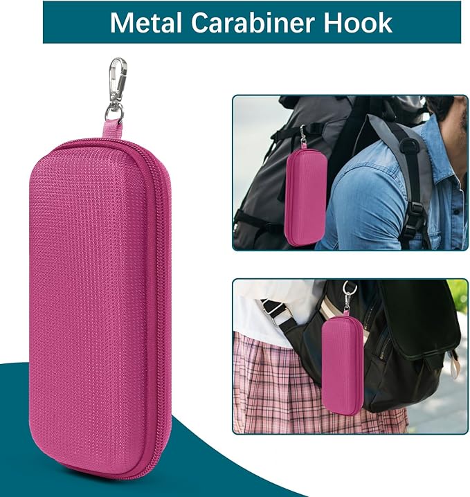 Double Eyeglasses Case Hard Shell Dual Sunglasses Organizer with Zipper Closure Travel Eyewear Storage for Vehicle