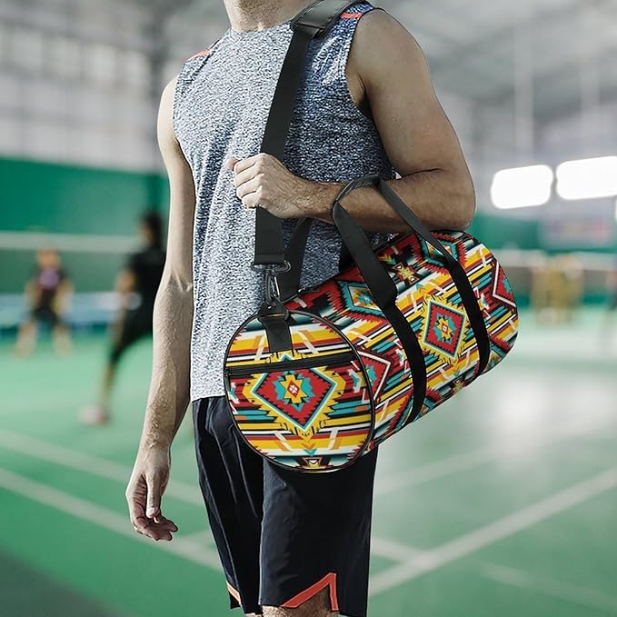 Weekender Carry on Beach Yoga Bag Sport Gym Fitness Tote Overnight Weekender Travel Bags for Men Women (Southwest Aztec(002))
