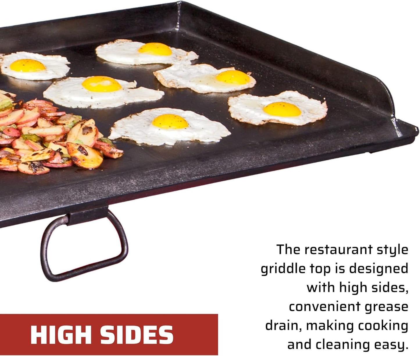 Camp Chef Professional Fry Griddle, 3 Burner Griddle, Cooking Dimensions: 16 in. x 38 in