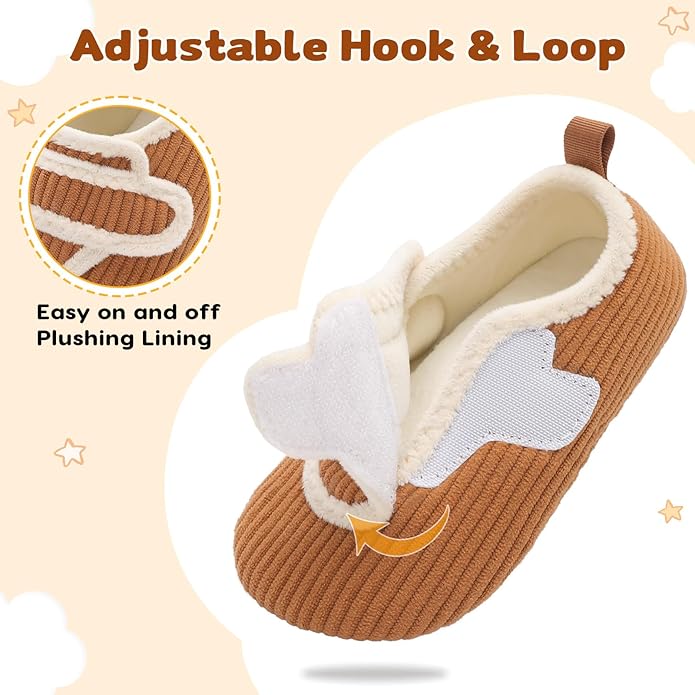 LeIsfIt Toddler Slippers Boys Girls House Shoes Soft Warm Kids House Slippers Slip on Cozy Bedroom Sock Shoes Non-slip Indoor Outdoor Slipper Shoe