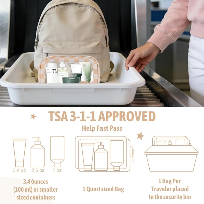 5PCS Diaper Bag Organizer Pouch Set, TSA Approved Toiletry Bag，Clear Waterproof TPU Makeup Bag Set Travel Organizer Bags for Women and Kids