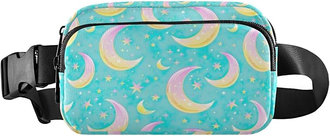 Gradient Moons Star Fanny Pack for Women Men Water Resistant Fashion Waist Packs with Adjustable Strap Belt Bag for Travel Workout Jogging Hiking 21219042