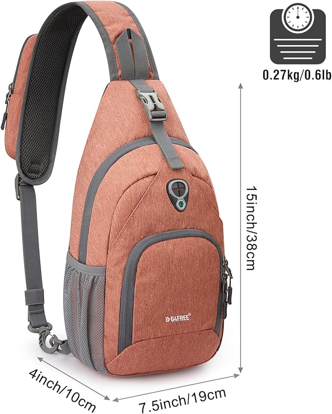 G4Free RFID Sling Bag Crossbody Backpack Small Chest Shoulder Bag Hiking Outdoor