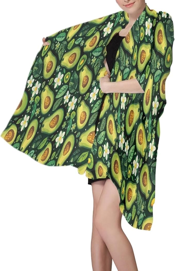 Green Avocado Flower Print Beach Towel 66x44 inch,Woven Microfiber Sand Free Soft Beach Towel Quick Dry Pool Towel Lightweight Beach Bath Towel for Adult Teenagers, Decorative Size S