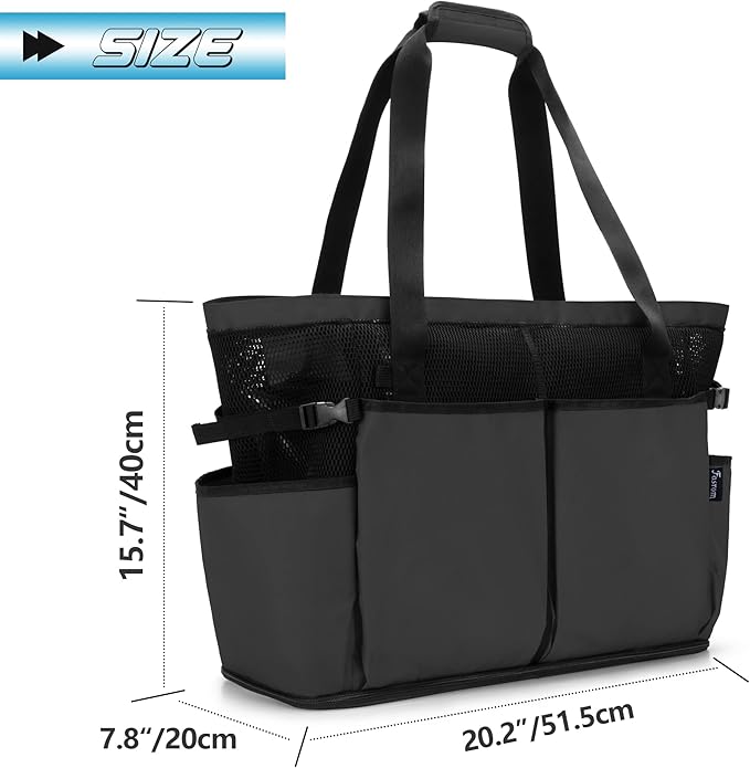 Fasrom Extra Large Mesh Beach Bag with Zipper Bottom, Oversized Tote Bag for Pool, Travel and Boating (Empty Bag Only)