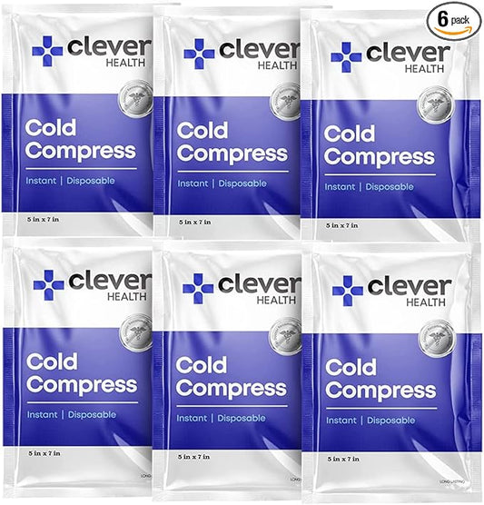Instant Cold Pack | Disposable Ice Packs - Cold Therapy - for Injuries, Swelling, Inflammation, Muscle Strains, Sprains, Perfect for First aid Kit, Outdoor Activities, Athletes. 5x7 Inches, 6 Pack.