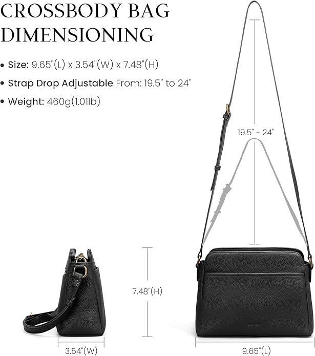 befen Anti-theft Crossbody Bag for Women Genuine Leather, Small Cross Body Shoulder Handbags with RFID Card Slots