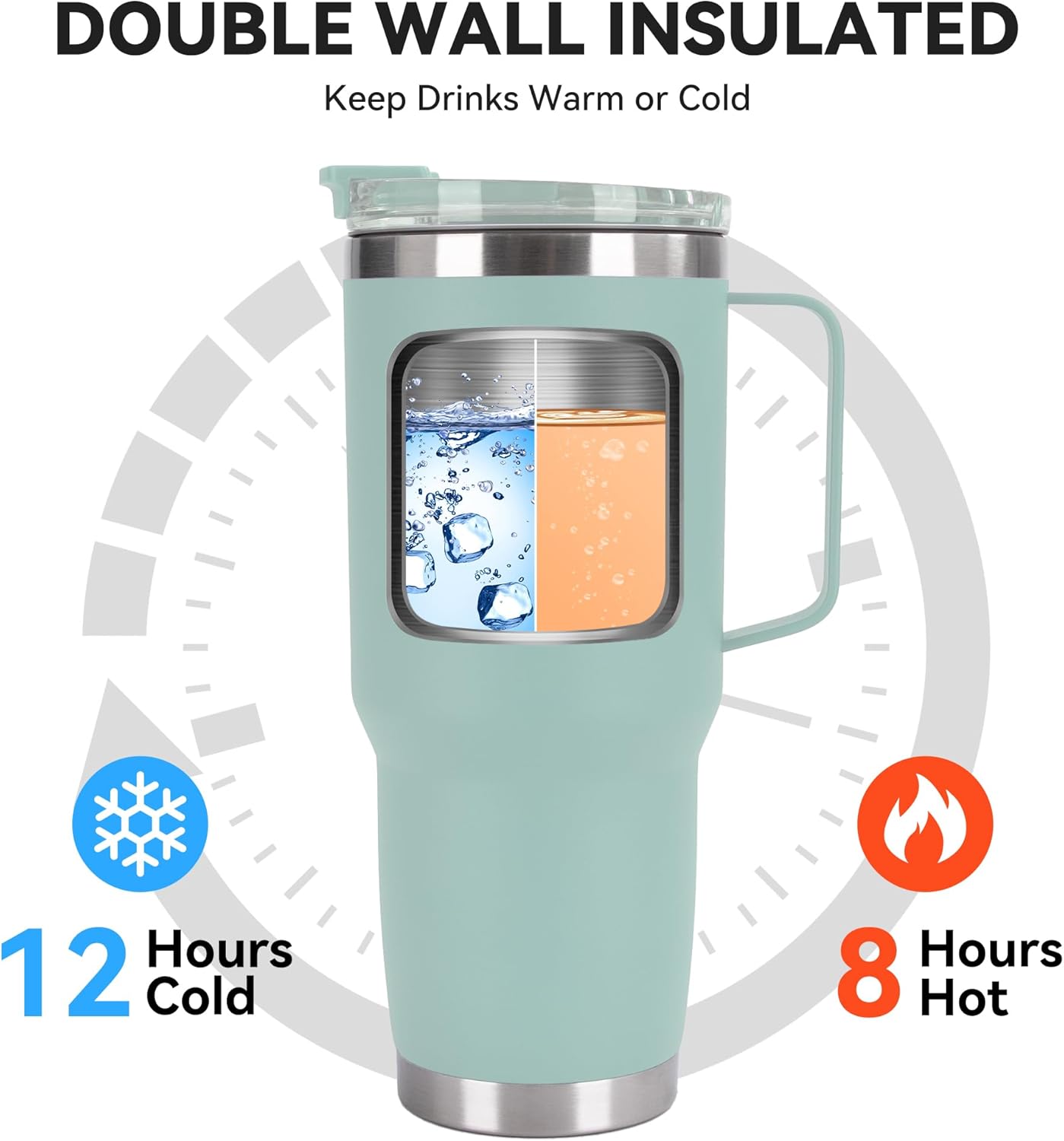 HASLE OUTFITTERS 30oz Tumbler With Handle, Insulated Travel Coffee Mug With Straw Leak-Proof Double Wall Stainless Steel Vacuum Tumblers Metal Cup with Straw for Hot and Cold Drink