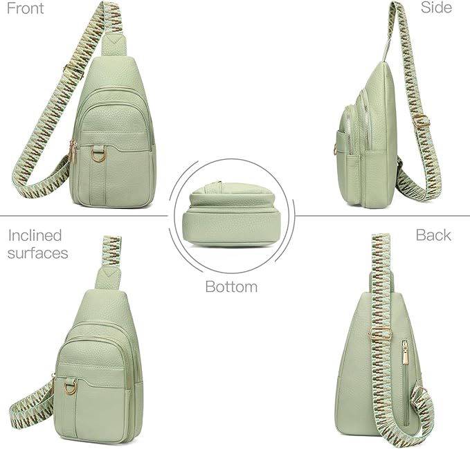 GAEKEAO Sling Bag for Women Crossbody Bags Fanny Pack Vegan Leather Chest Bag Travel Shoulder Belt Purse Backpack Gifts