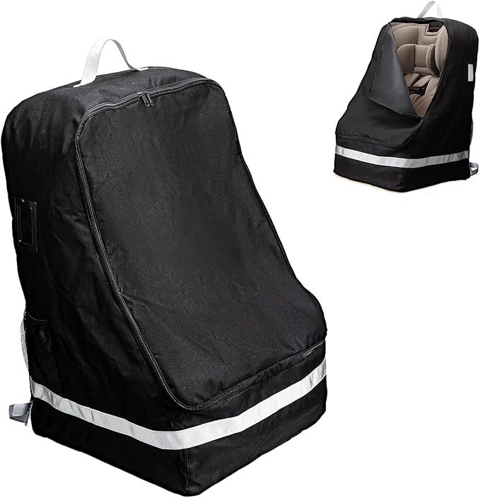 Car Seat Travel Bag Compatible with Nuna, Infant Car Seat Travel Bags for Graco, Large Padded Car Seat Backpack for Airplane, Easy to Store, Black